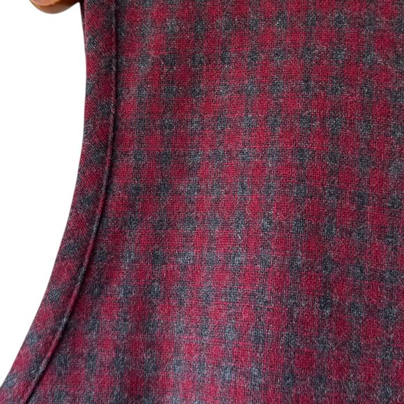 Eddie Bauer Wrap Maxi Dress V Neck Fringe Hem Plaid Sleeveless Lined Wool Blend - Picture 4 of 16